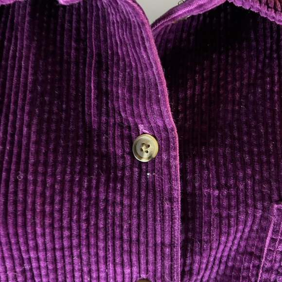 LLBean vintage 1990s plum, purple corduroy, long sleeve button-down shirt - Picture 2 of 8